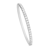 18K White Gold Diamond Bangle Bracelet